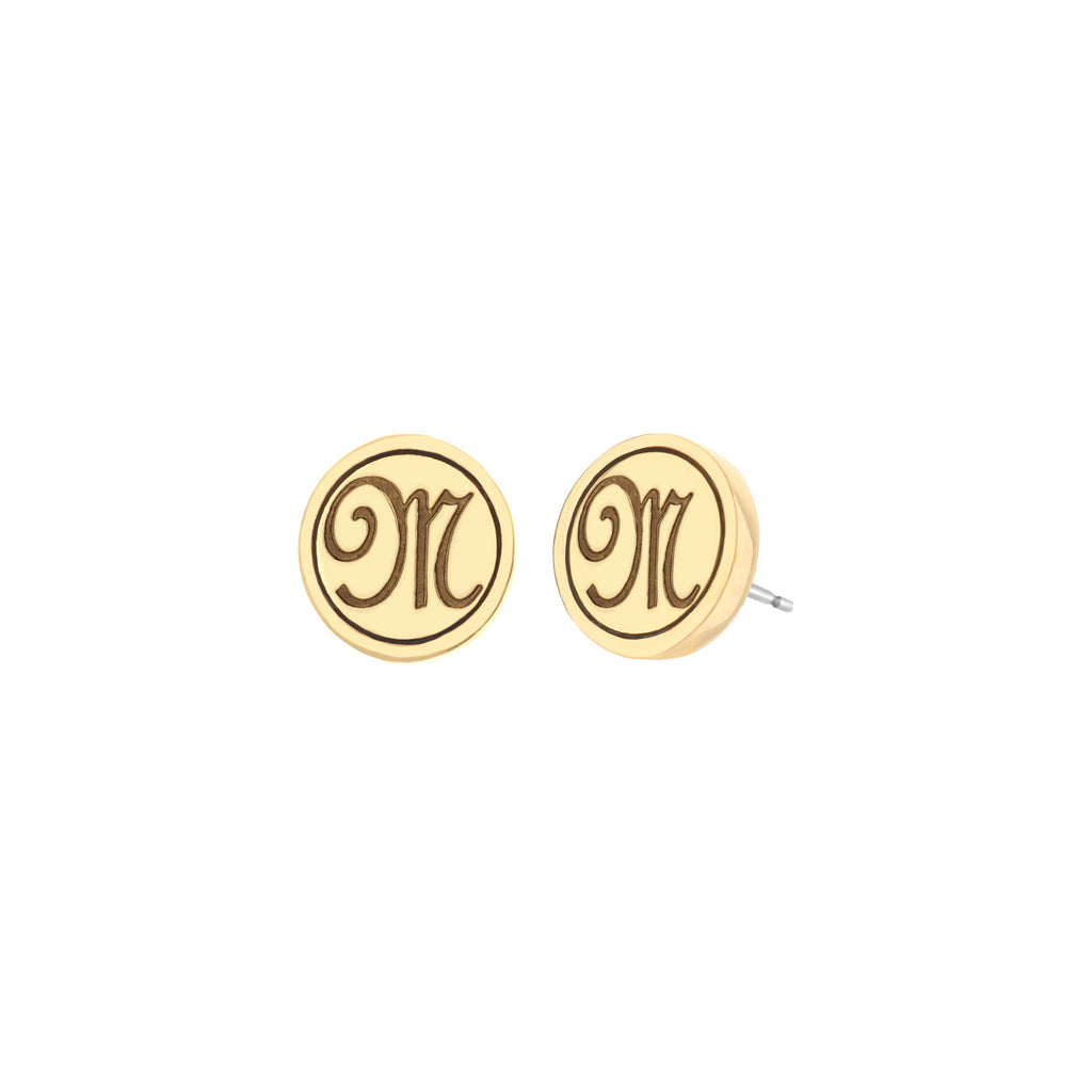 Initial M Earring