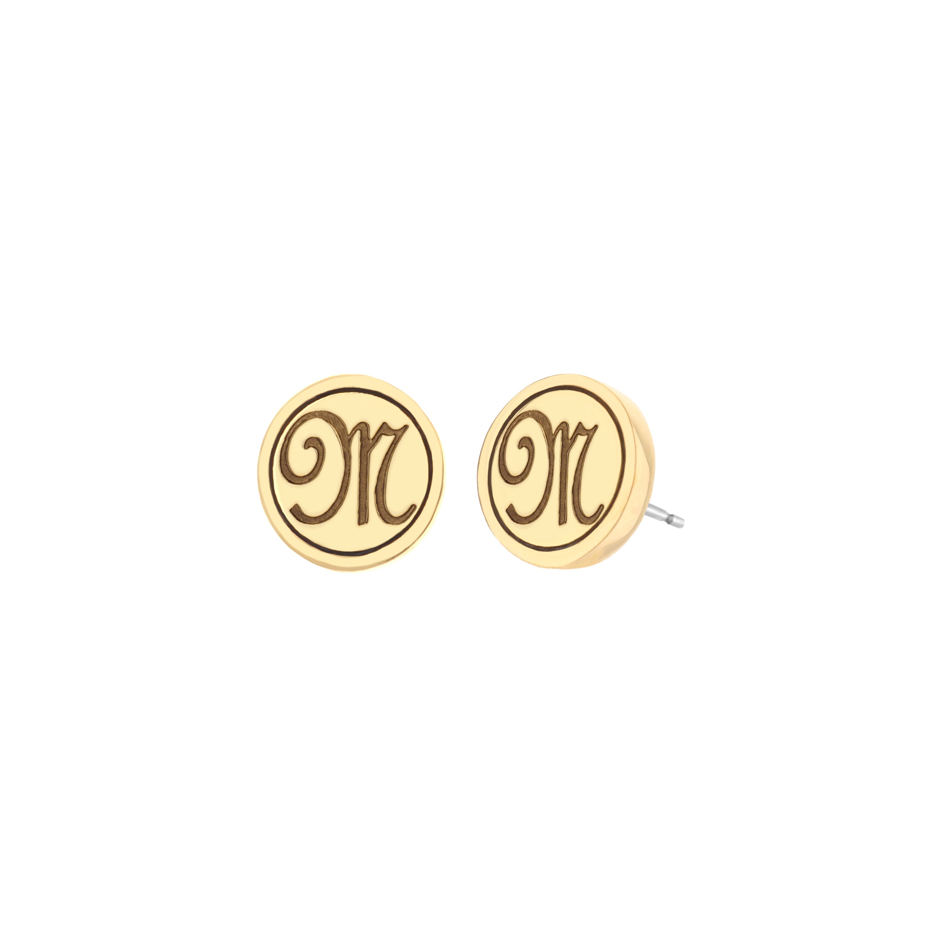 Initial M Earring