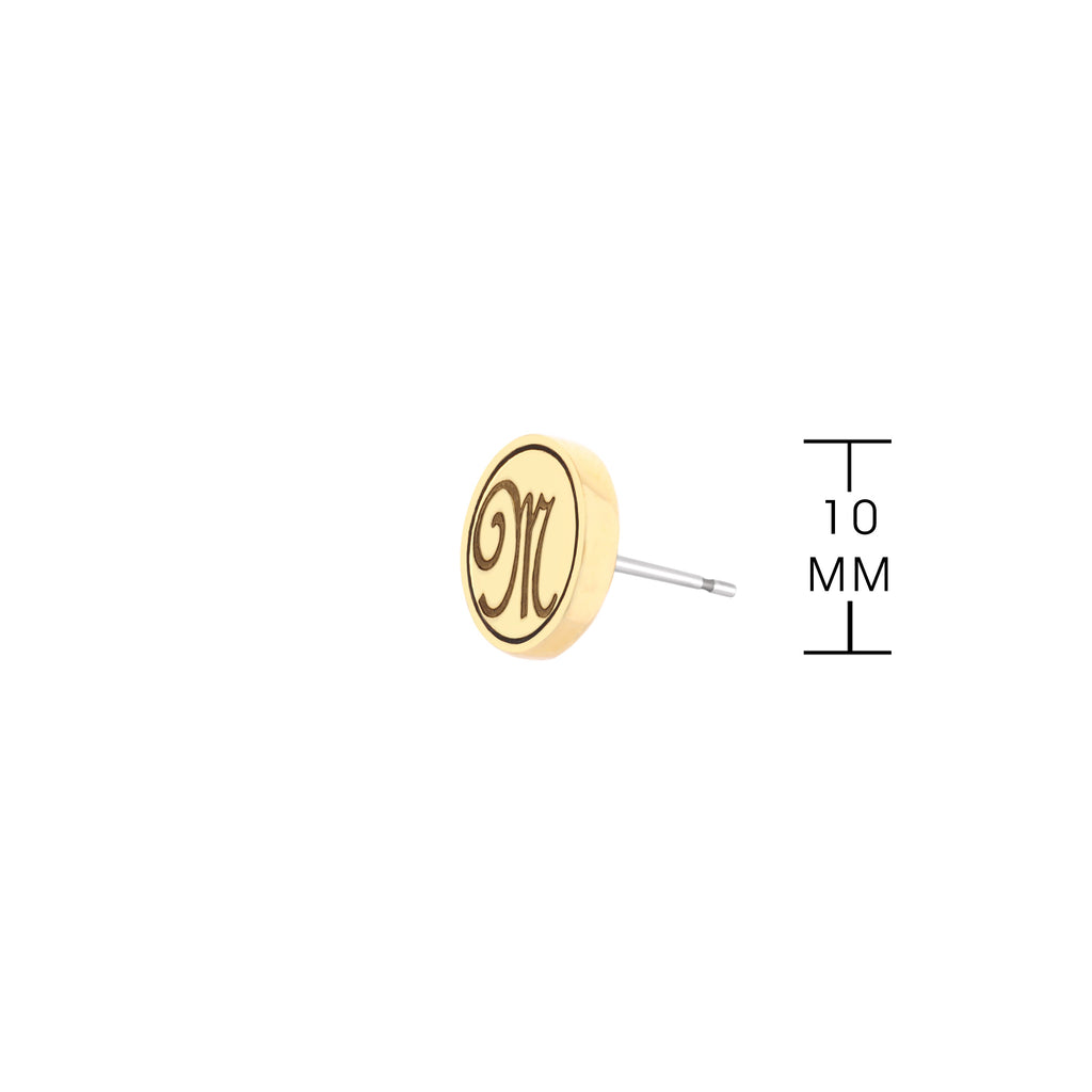 Initial M Earring