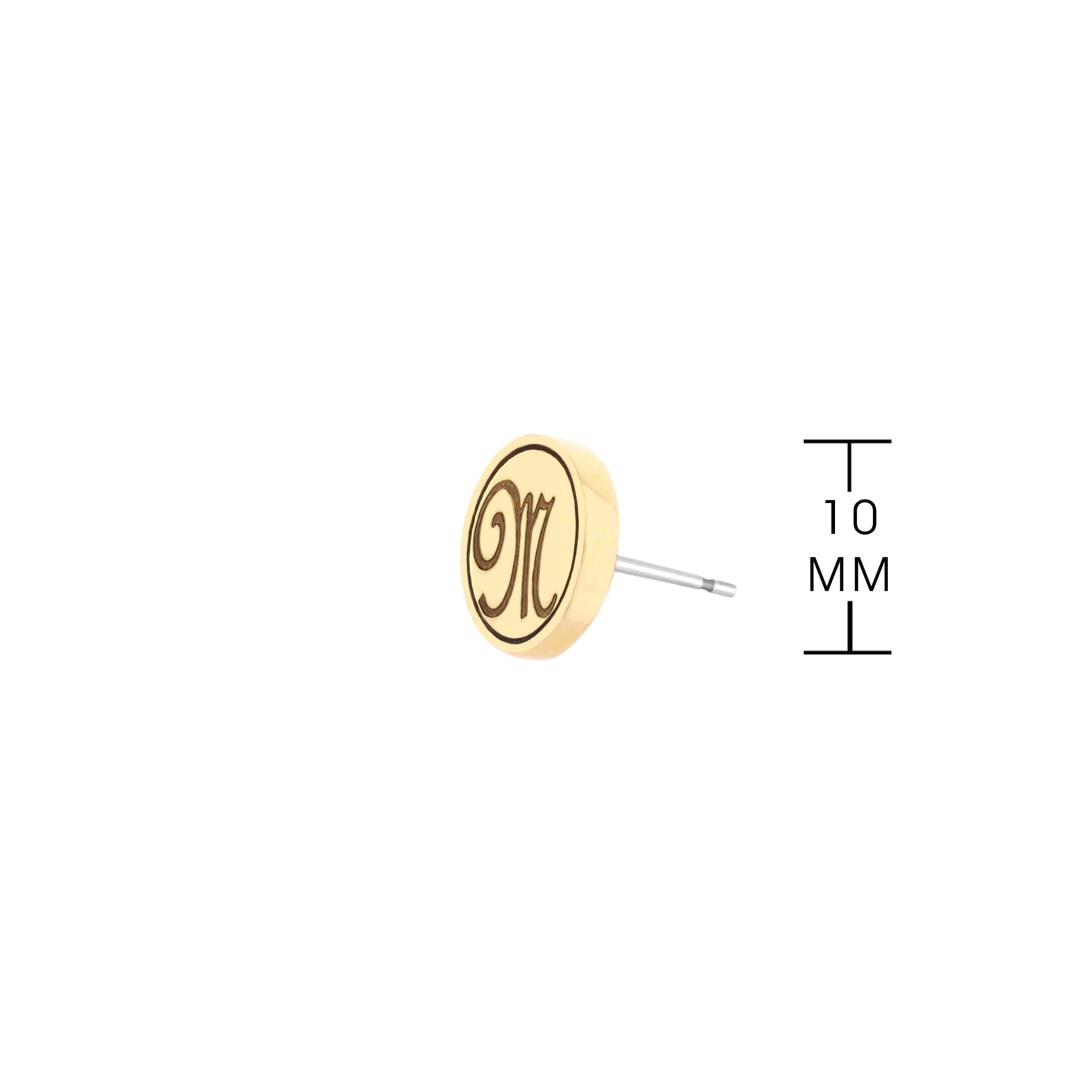 Initial M Earring