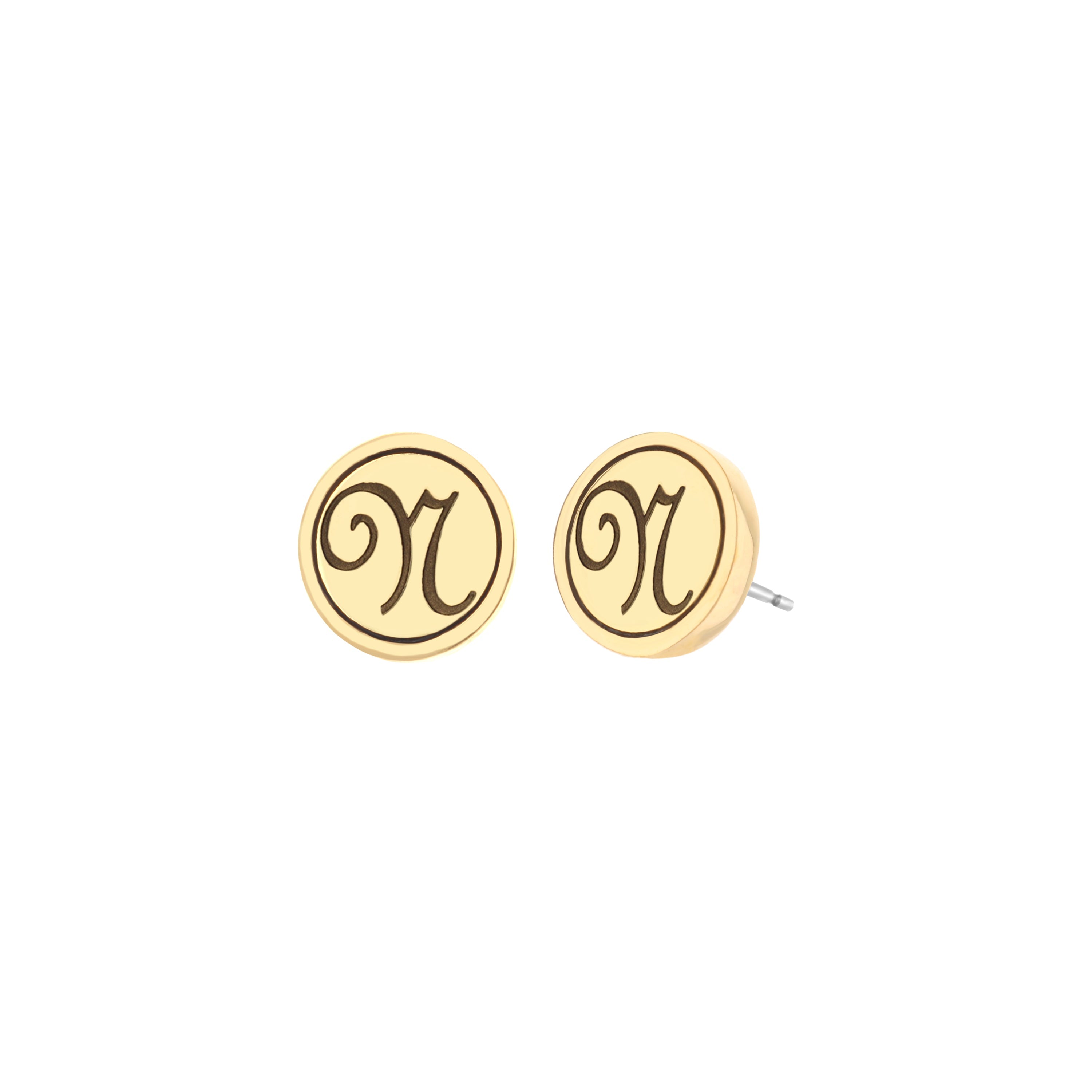Initial N Earring
