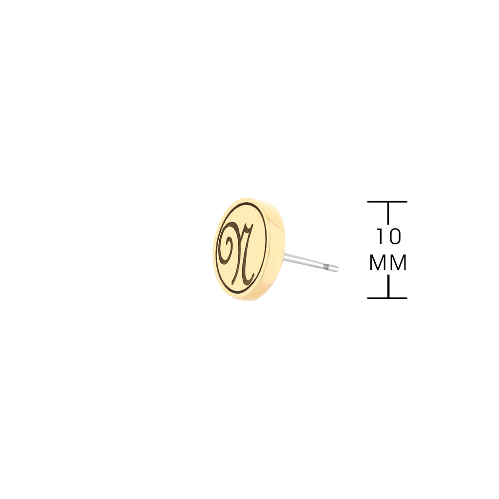 Initial N Earring