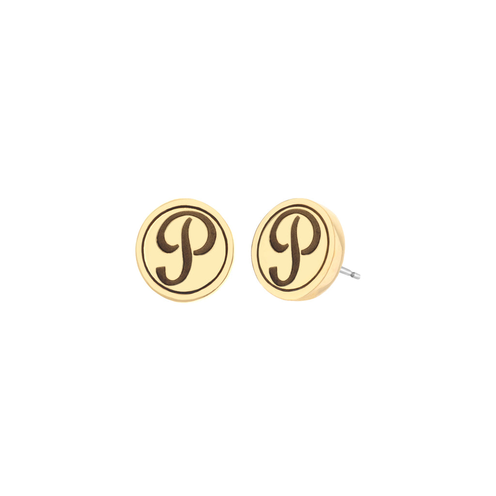 Initial P Earring