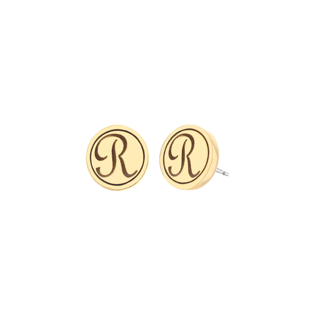 Initial R Earring