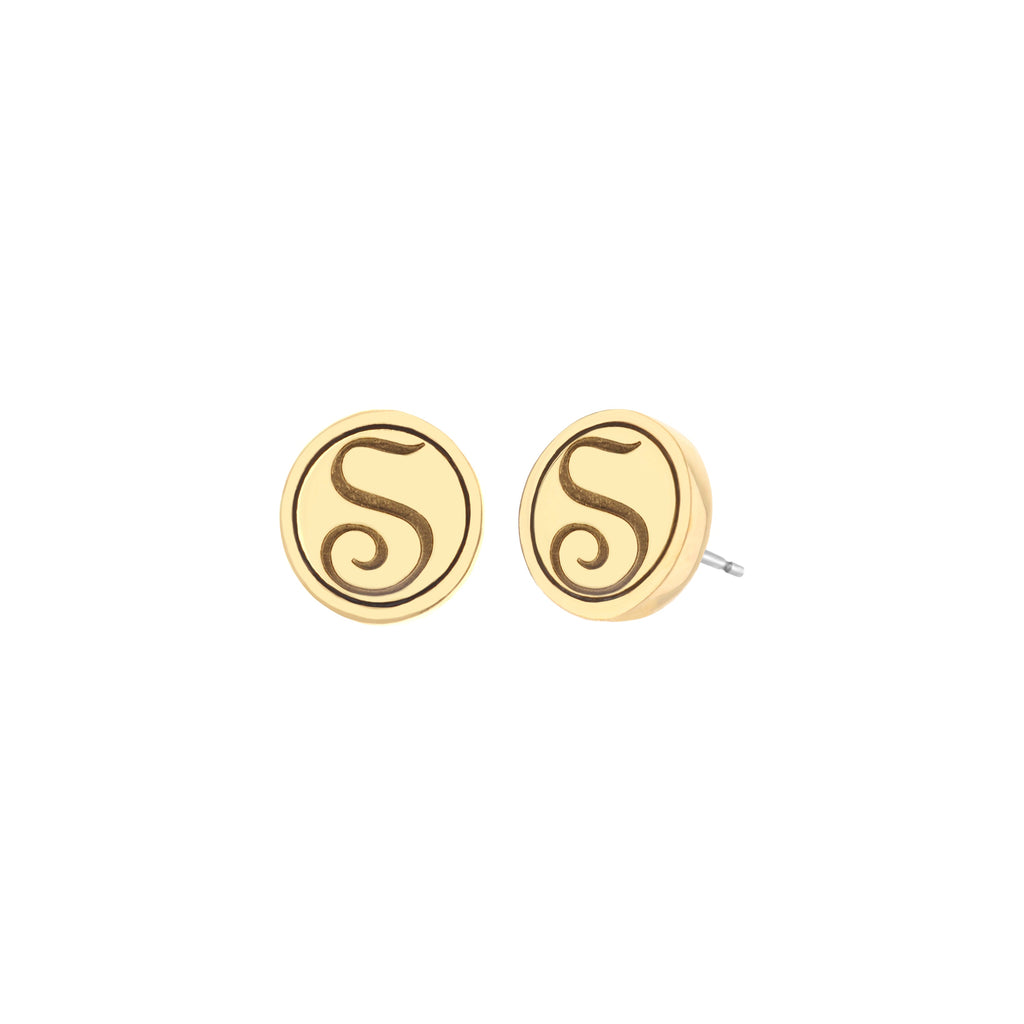 Initial S Earring