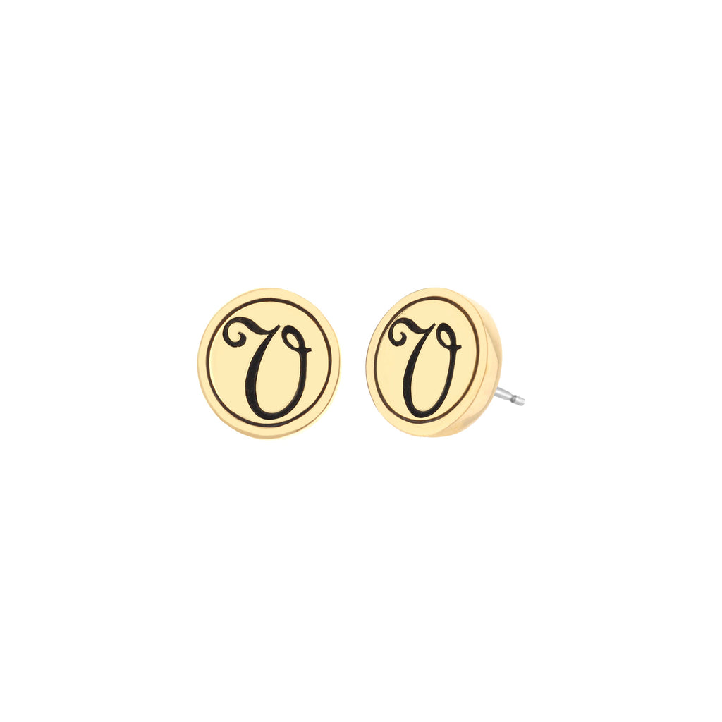 Initial V Earring