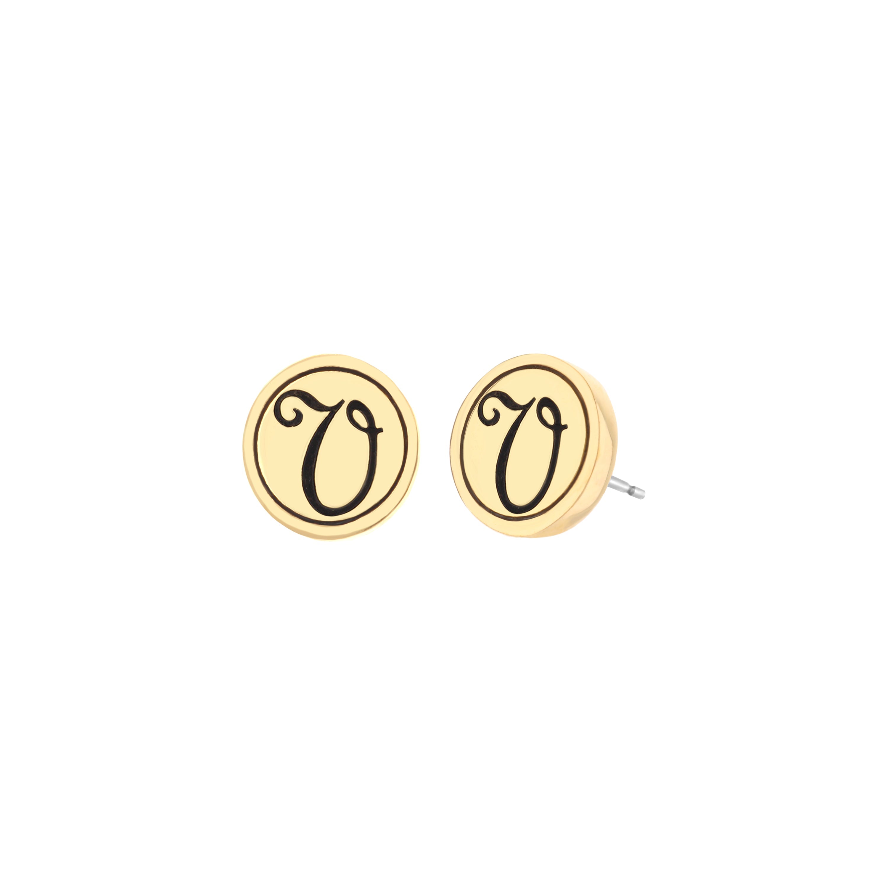 Initial V Earring