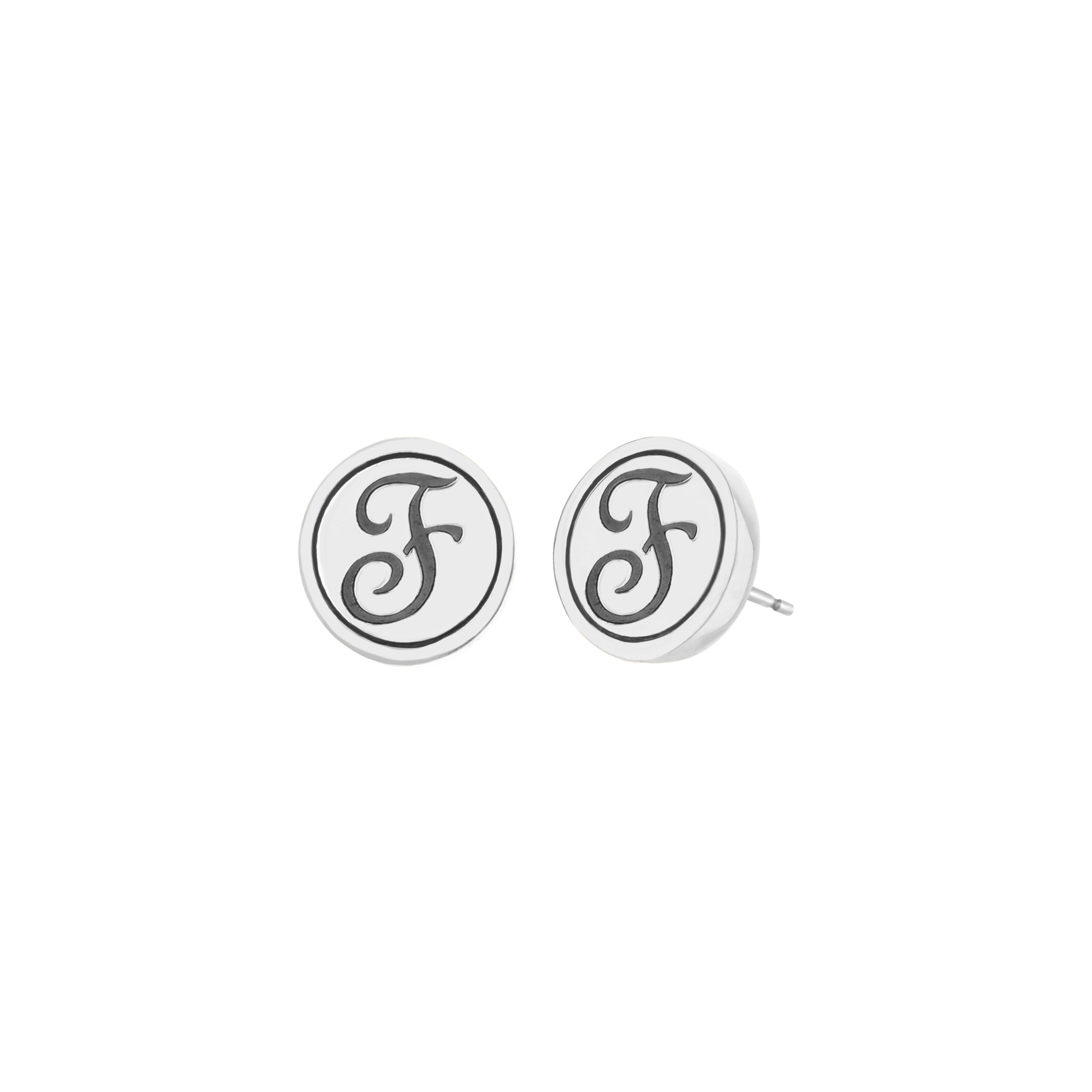 Initial F Earring