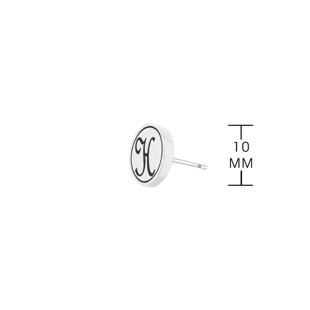 Initial H Earring