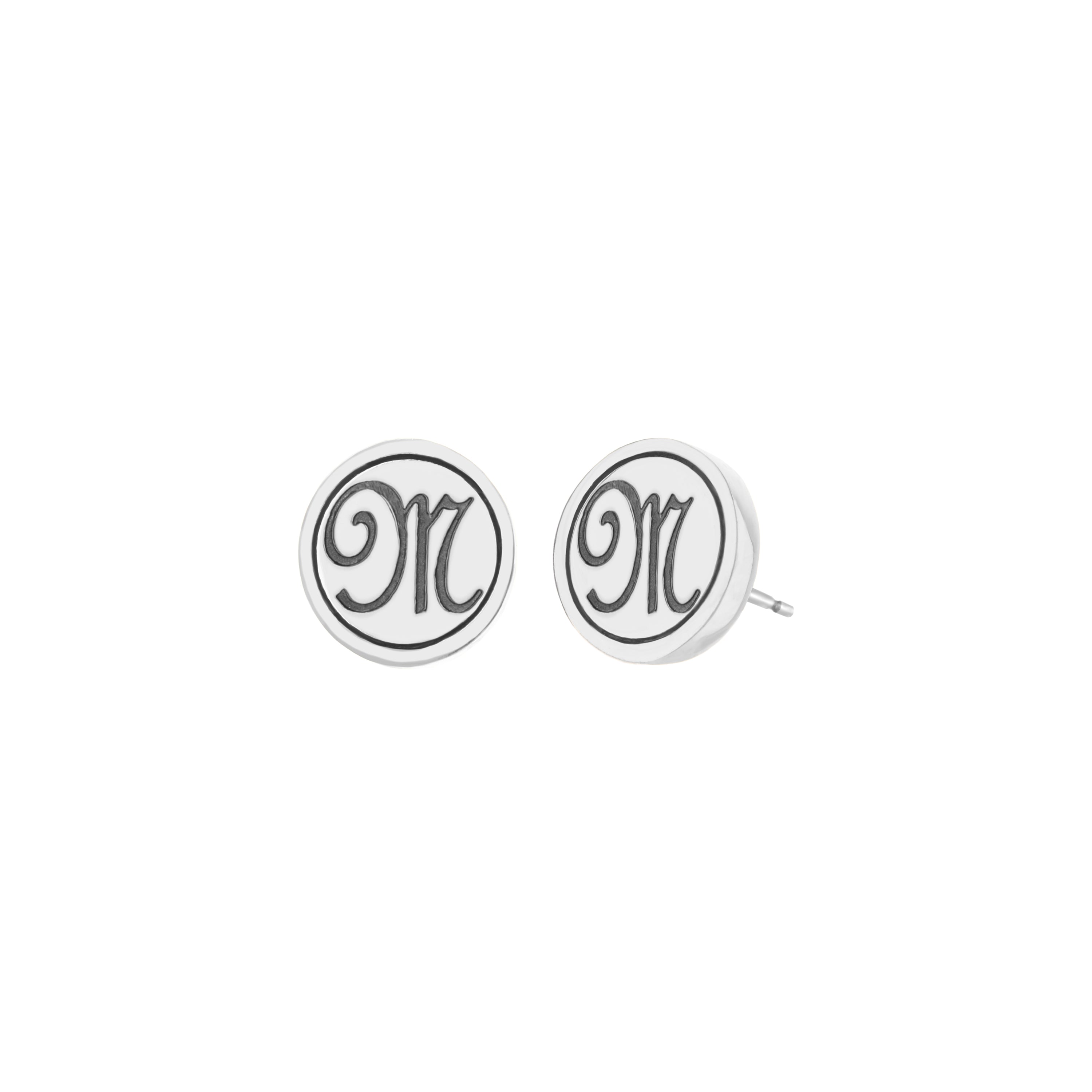 Initial M Earring