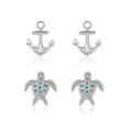 Sydney Leigh Anchor & Turtle Earrings Set of 2