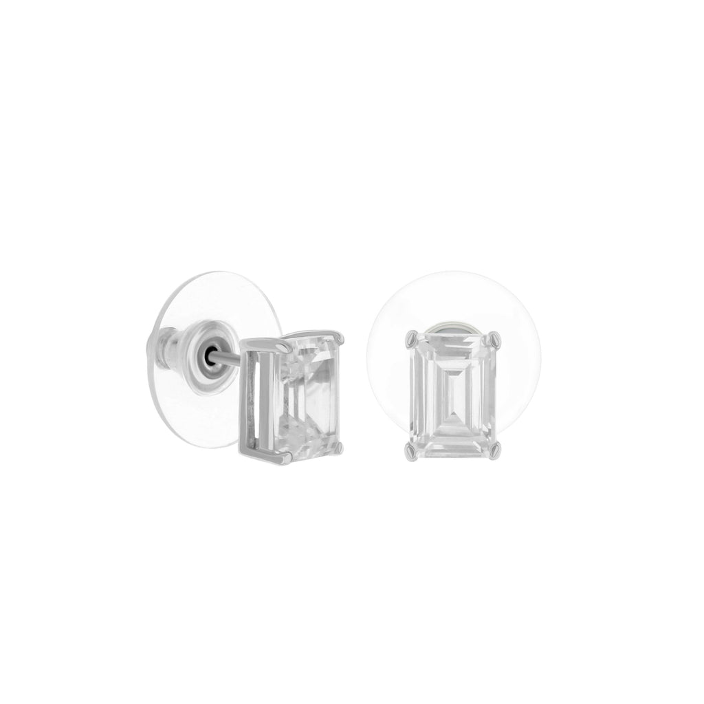 925 Emerald Cut Earrings 1.3 Ct