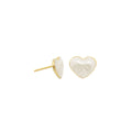 Enamel Stud Heart Earrings
