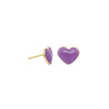 Enamel Stud Heart Earrings
