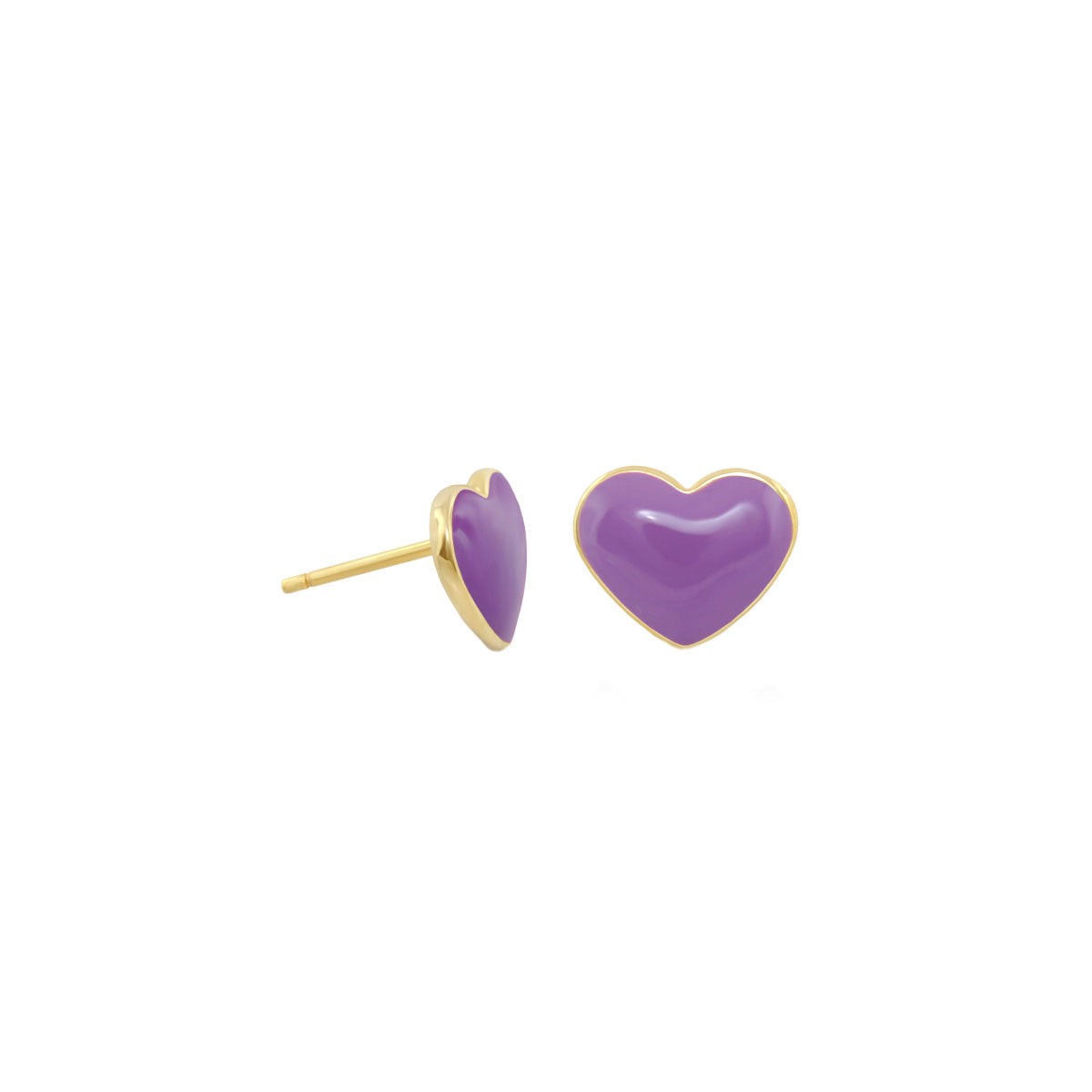 Enamel Stud Heart Earrings