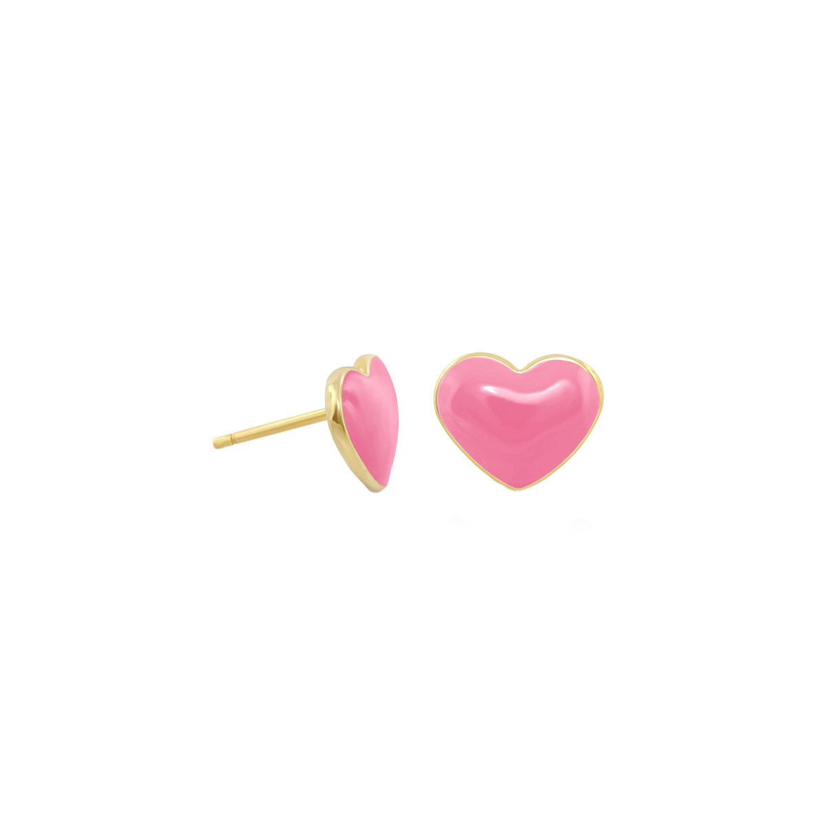 Enamel Stud Heart Earrings