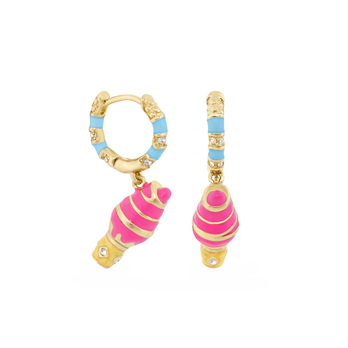 Girls Huggie Ice Cream Cone Earrings