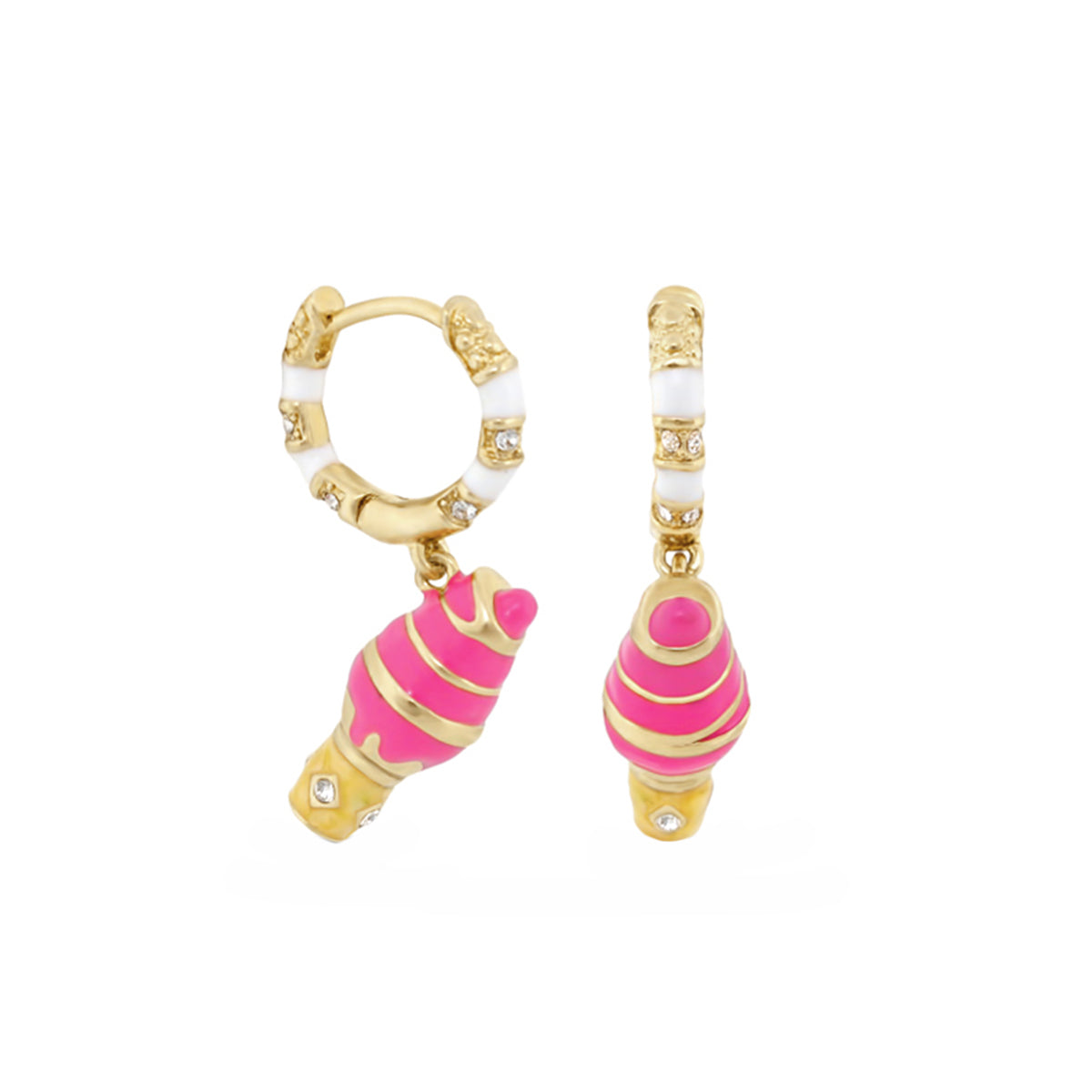 Girls Huggie Ice Cream Cone Earrings