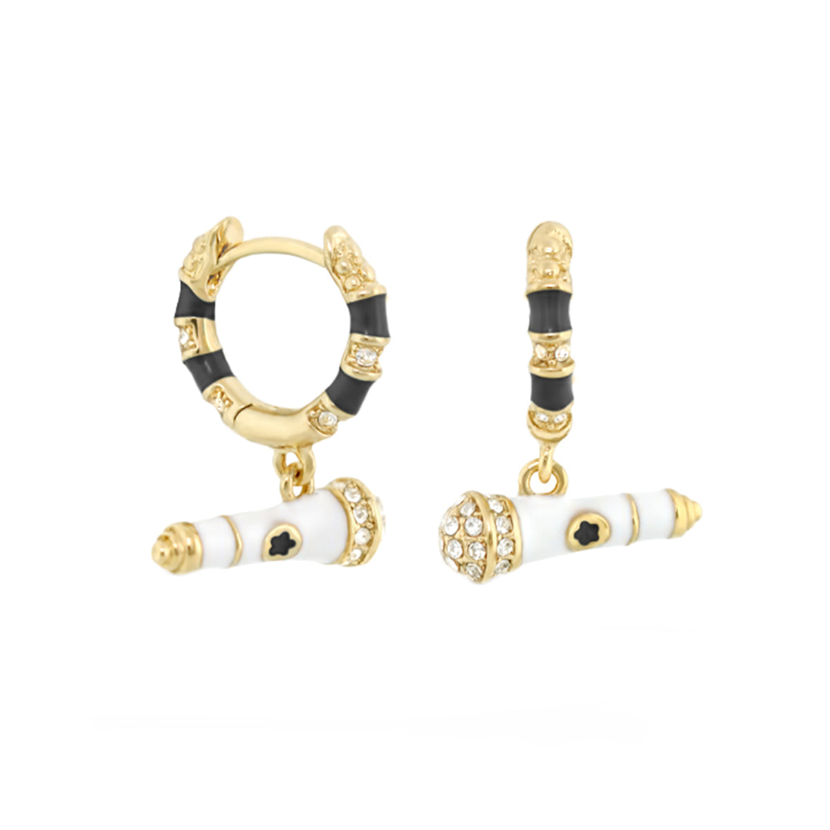 Girl's Earrings With Microphone Charm
