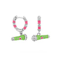 Girl's Earrings With Microphone Charm