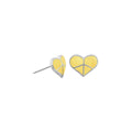 Peace Sign Heart Enamel Studs
