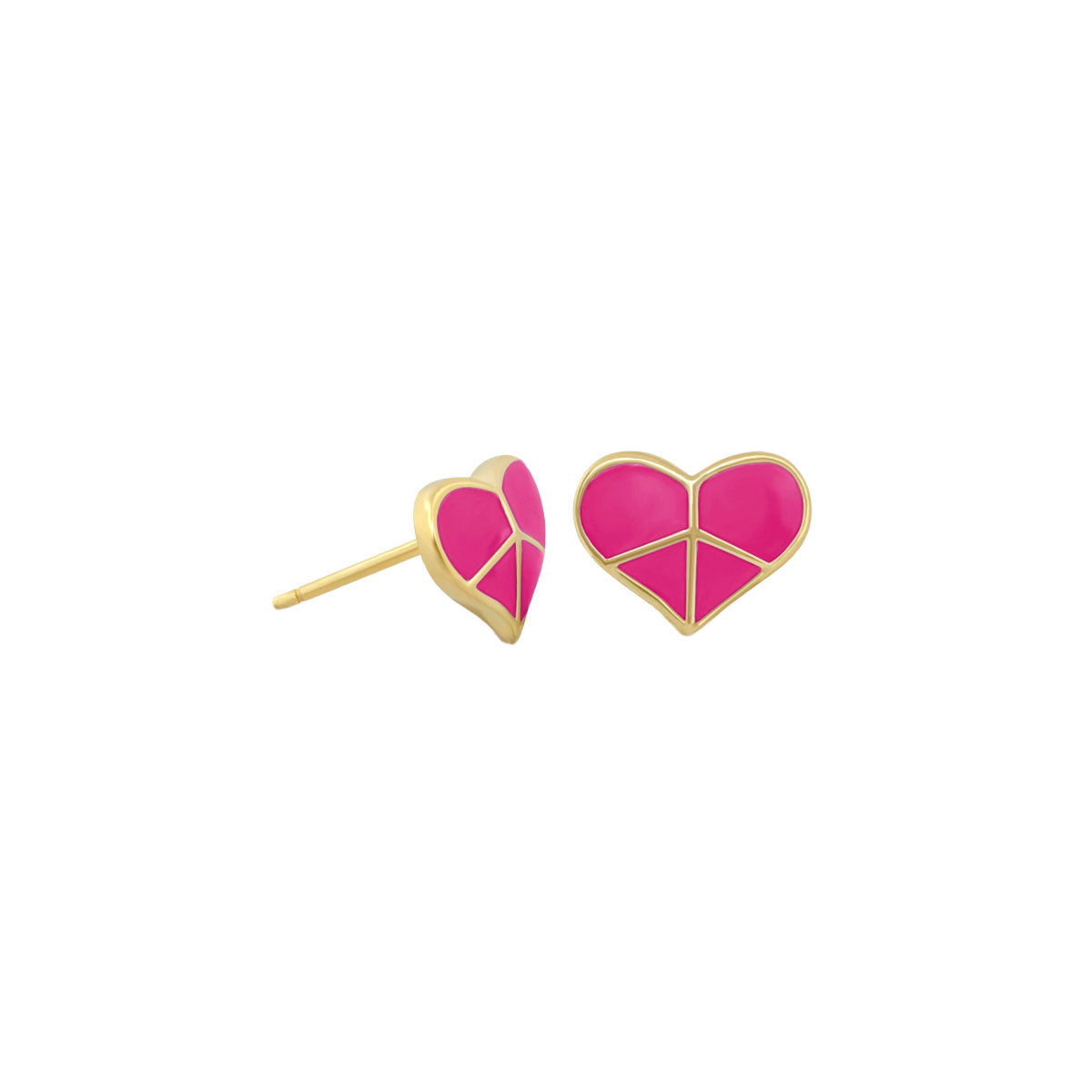 Peace Sign Heart Earrings