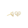 Peace Sign Heart Earrings