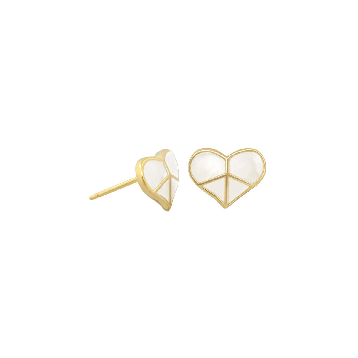Peace Sign Heart Earrings