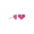 Peace Sign Heart Enamel Studs