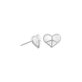 Peace Sign Heart Enamel Studs