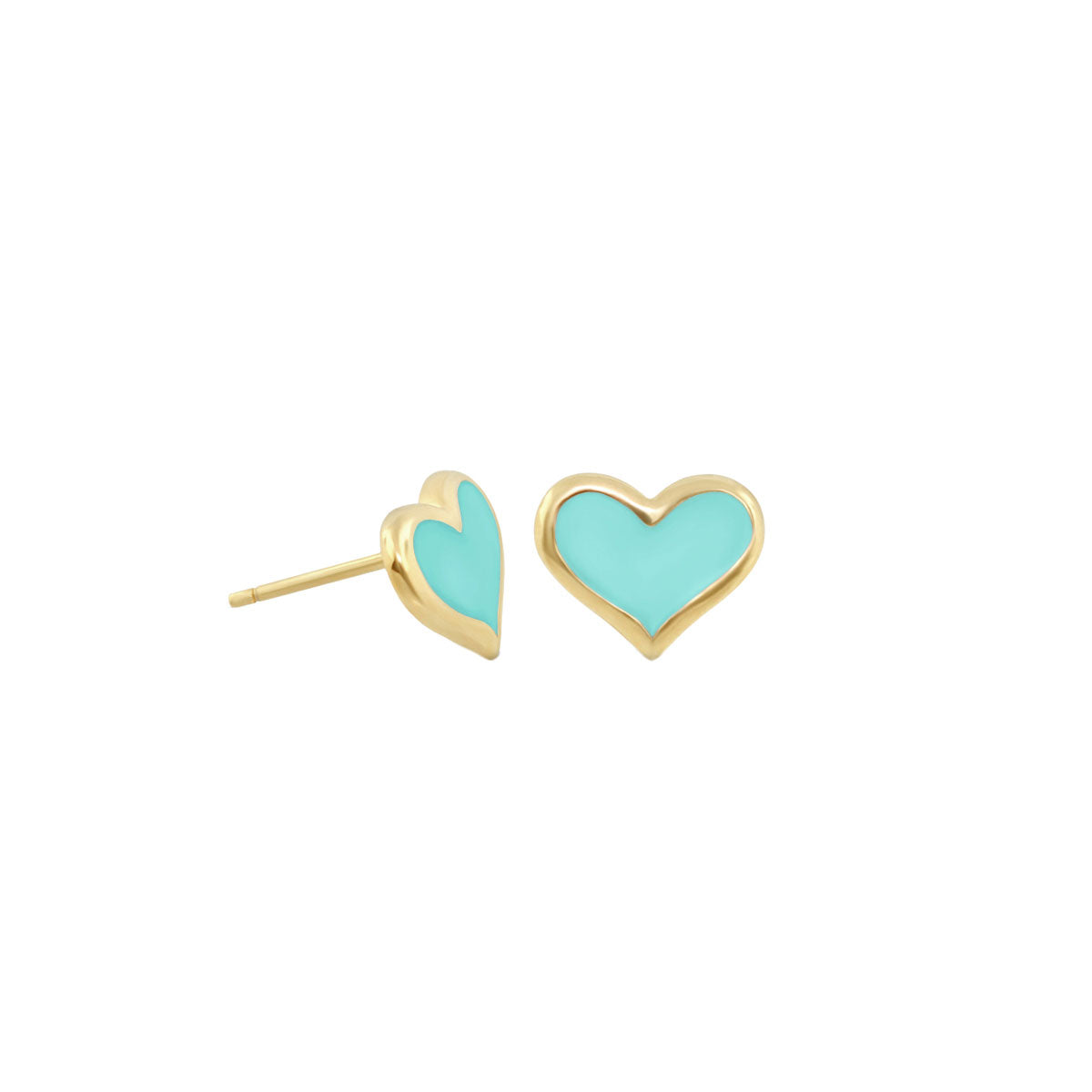 Enamel Heart Stud Earrings