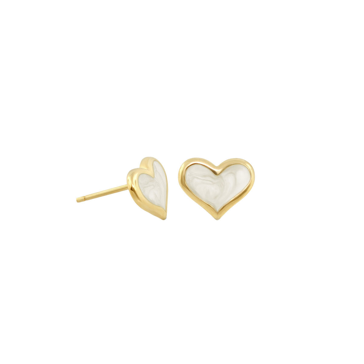 Enamel Heart Stud Earrings