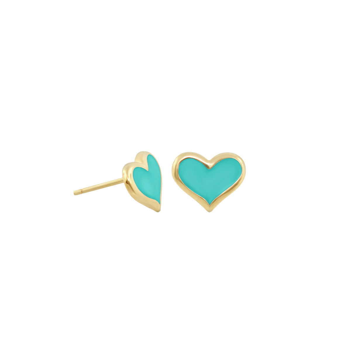 Enamel Heart Stud Earrings