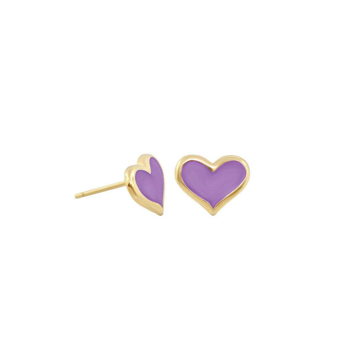 Enamel Heart Stud Earrings