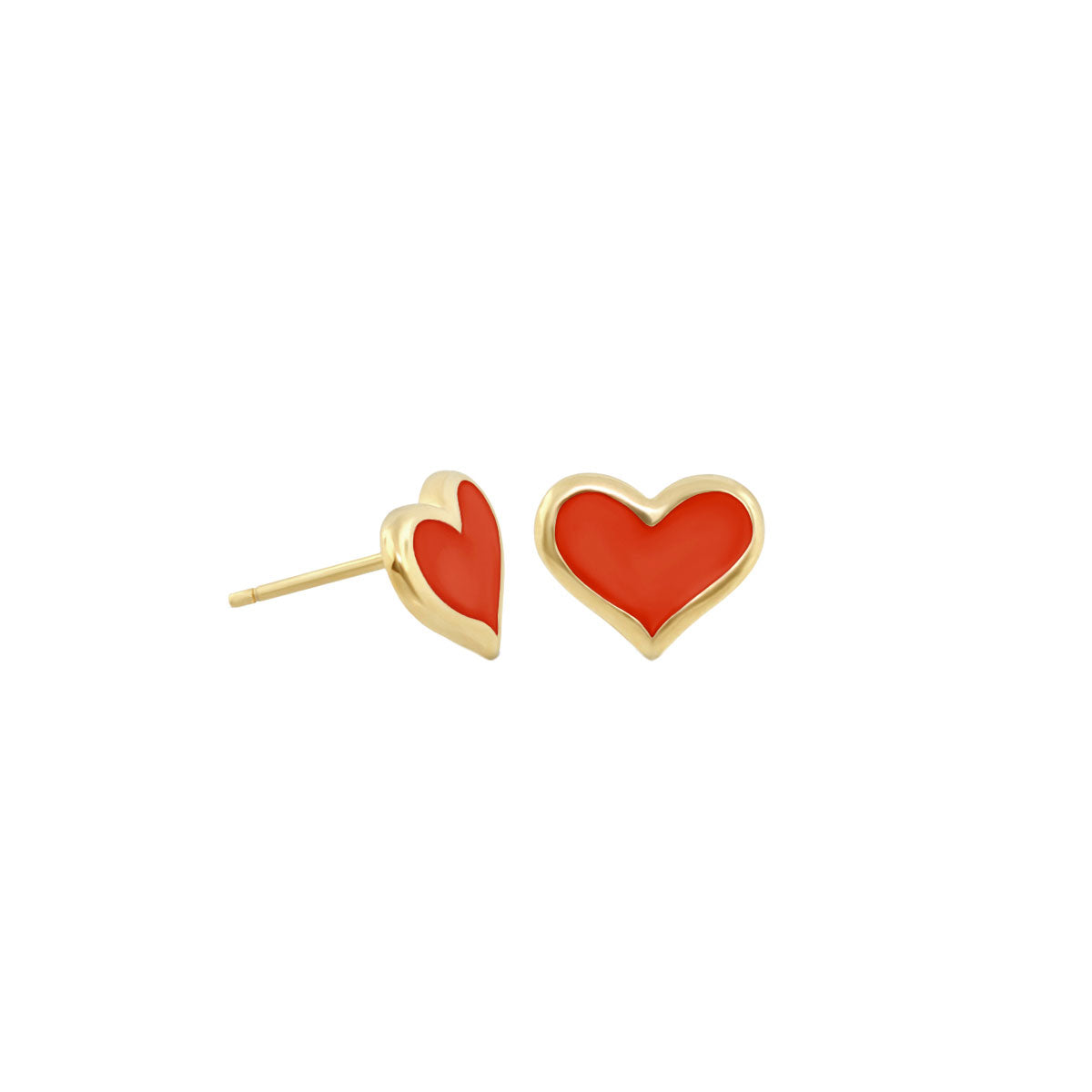 Enamel Heart Stud Earrings