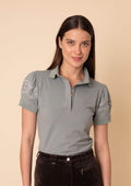 Elise Polo-Shirt | Short Sleeves Embroidered | Sage