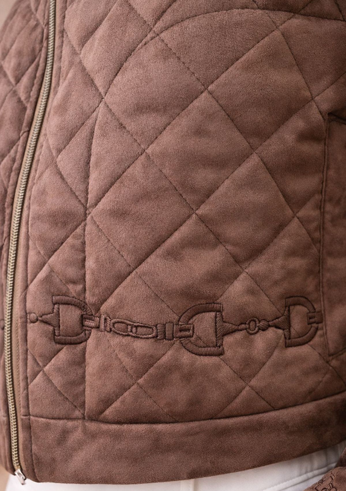 Ember Embroidered Faux Suede Cropped Jacket