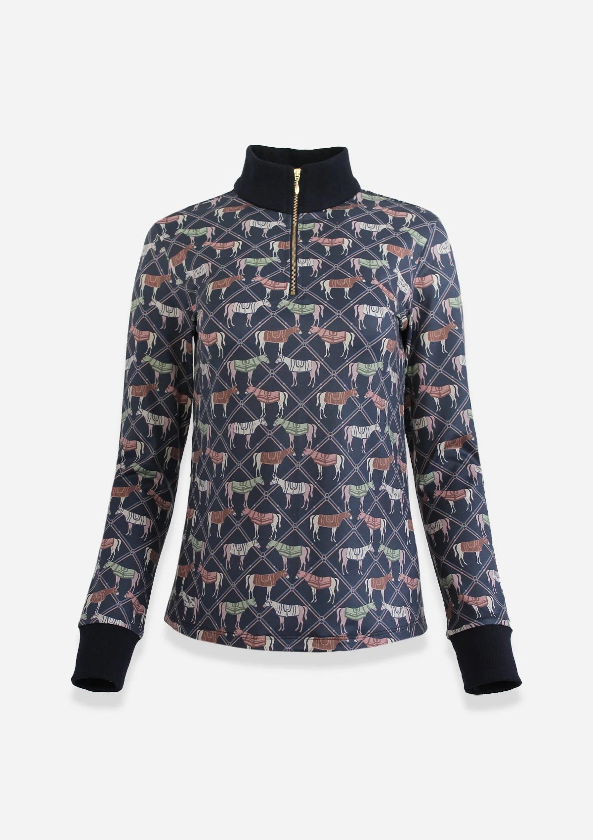 Emberly Q-Zip | Long Sleeve | Victory Print | Nocturne