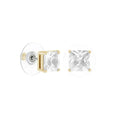 925 Princess Cut Stud Earrings