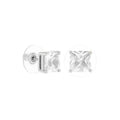 925 Princess Cut Stud Earrings