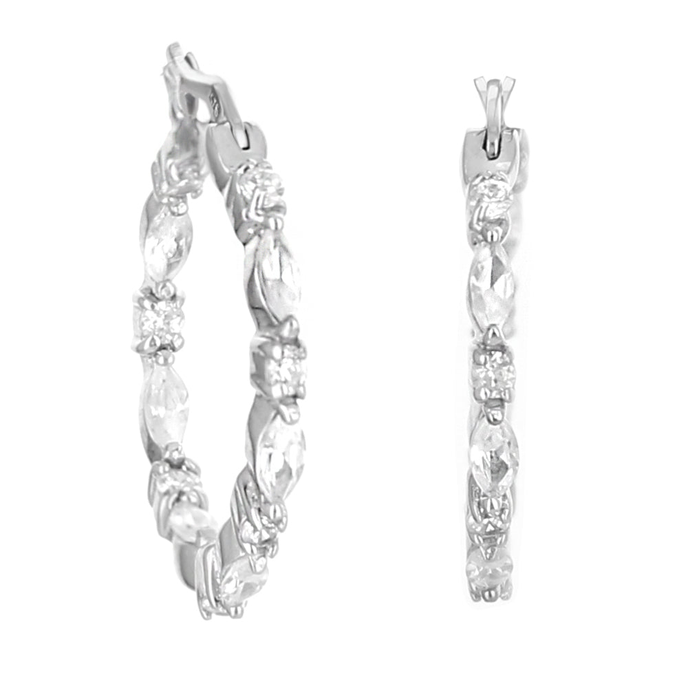 Pave Hoop Earrings .925