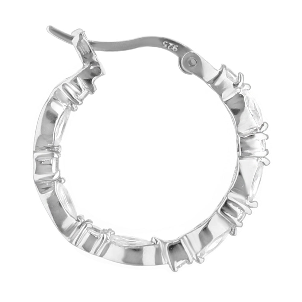 Pave Hoop Earrings .925