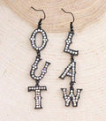 Rhinestone Outlaw Earrings: Black