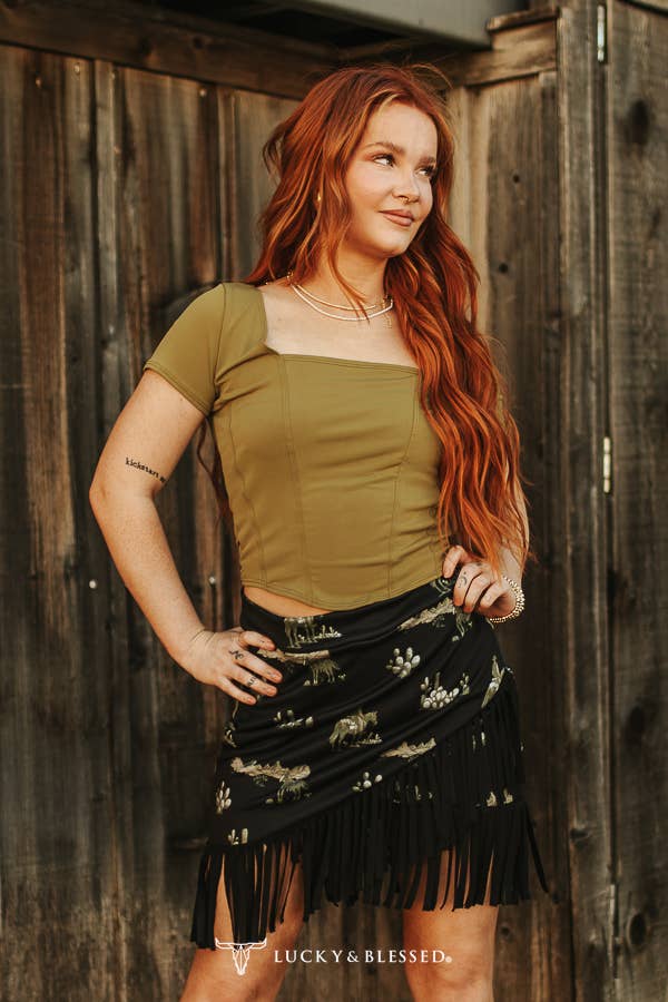 Sage Square Neck Top