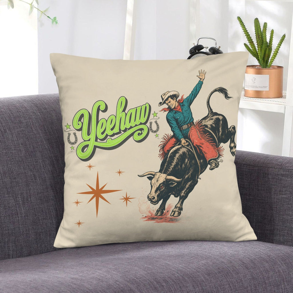 Baha Ranch The Last Roundup Yeehaw Throw Pillow Cover 18 x 18 Inch