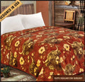RODEO HIGHLAND COW BURGUNDY KING SIZE THROW BLANKET 83X91"