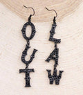 Rhinestone Outlaw Earrings: Black/Black