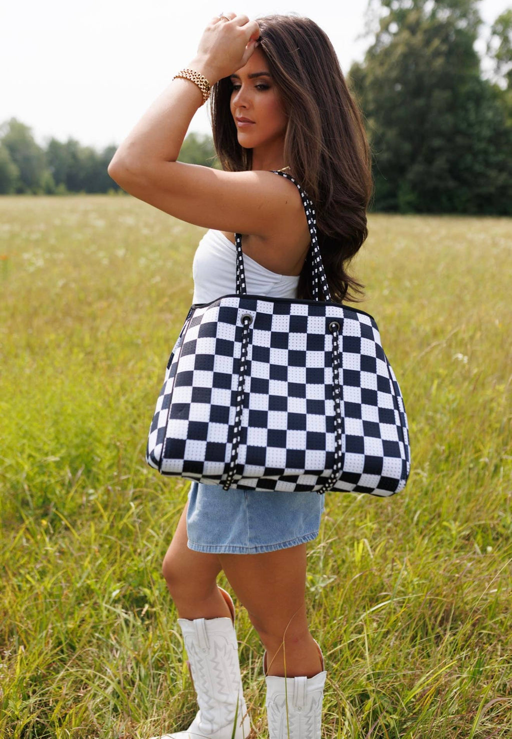 Checkerboard Large Tote | Everyday Carryall Bag