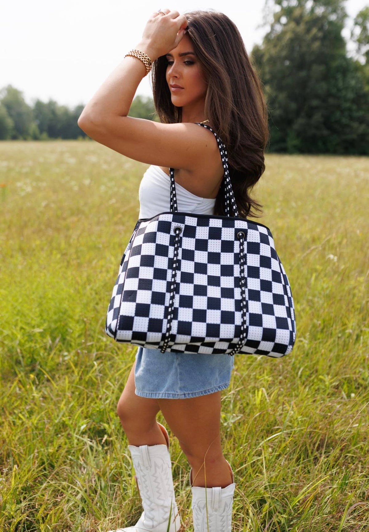 Checkerboard Large Tote | Everyday Carryall Bag