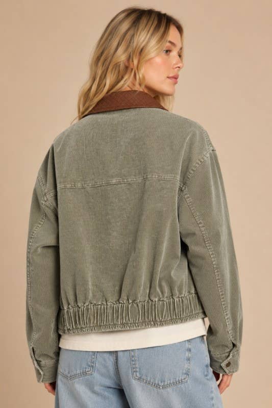 Mineral Wash  Corduroy Bomber Jacket